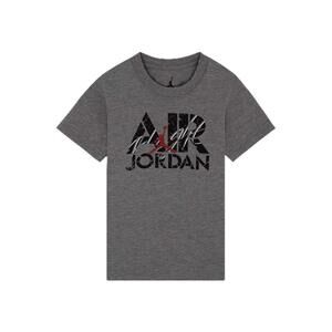 Jordan Aj Flight T-Shirt Dark Grey Heathergym Redblack Large